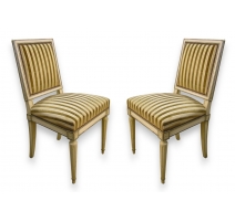 Paire de chaises style Louis XVI laquées