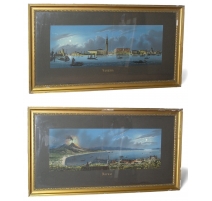 Paire de gouaches napolitaines