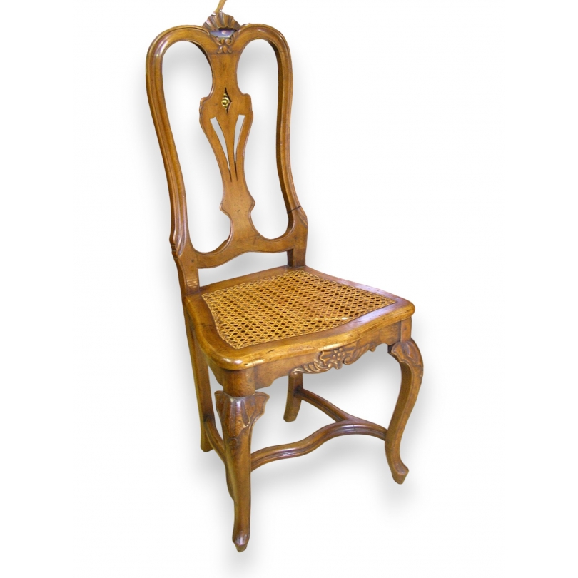Baroque-style chair in walnut, seat by  Moinat SA  - Antiques and home décor