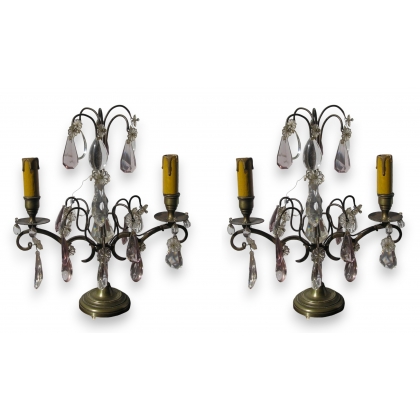 Pair of brass wall sconces by  Moinat SA  - Antiques and home décor