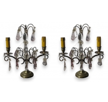 Paire de girandoles en laiton