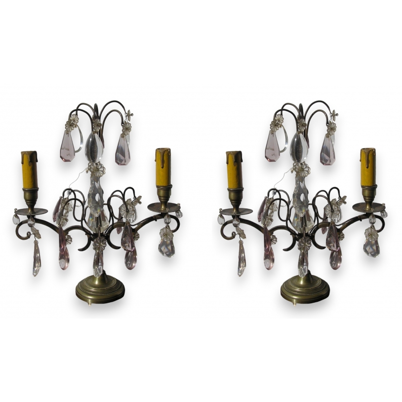 Paire de girandoles en laiton