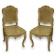 Paire de chaises Louis XV laquées et cannées.