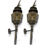 Paire de lanternes avec aigles en laiton