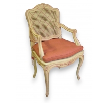 Fauteuil style Régence canné en bois