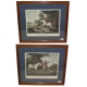 Paire de gravures "Chasse", reproduction