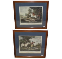 Paire de gravures "Chasse", reproduction