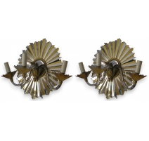 Paire d'appliques Art Déco "Soleil"