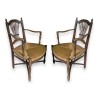 Pair of straw-seated armchairs, 20th century, from Moinat SA – Antiques and home décor