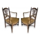 Paire de fauteuils Provençaux paillés