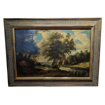 Grand tableau \"Paysage Flamand\"