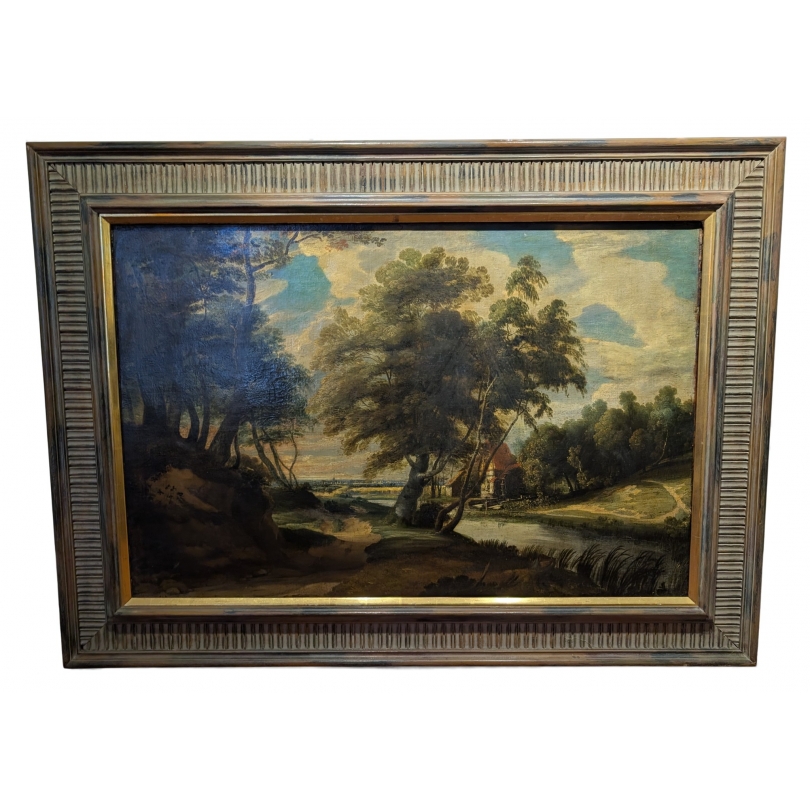 Grand tableau \"Paysage Flamand\"