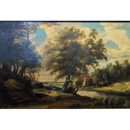 Grand tableau \"Paysage Flamand\"