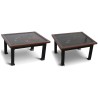  Paire de tables basses, en laque. Avec sur  Moinat SA  - Antiquités décoration