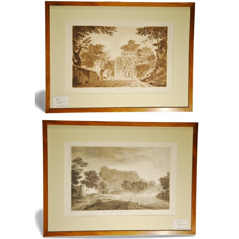 Paire de gravures "Chunar Gur" de HODGES