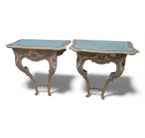 Pair of Louis XV Baroque conso