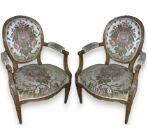 Pair of Louis XVI armchairs.