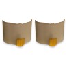 A pair of wall lights in lacquered bronze and frosted glass