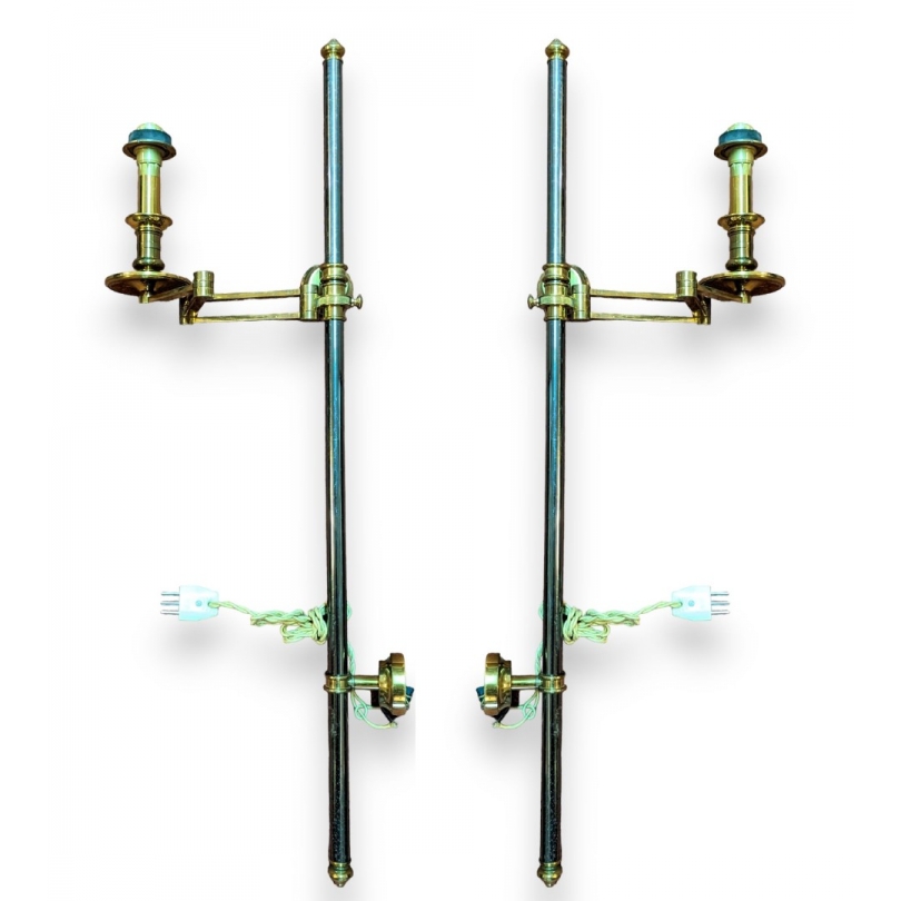 Paire d'appliques extensibles en bronze