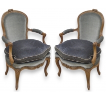 Pair of Louis XV style armchai