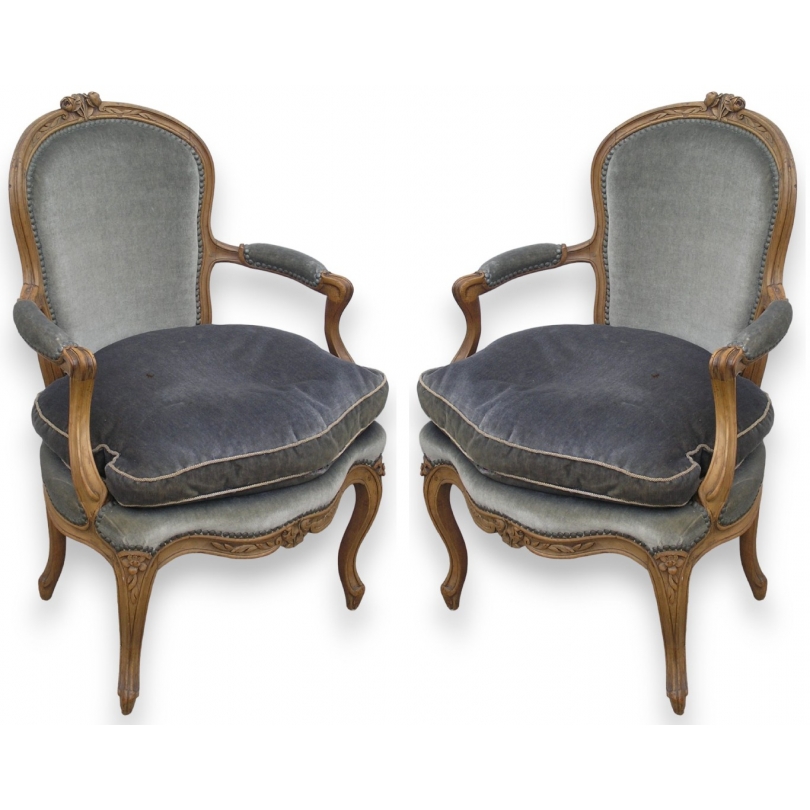 Pair of Louis XV style armchai