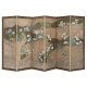 Paire de paravents peints Byobu