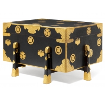 Coffret à armure en laque noir et or