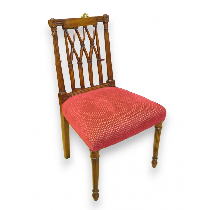 Chaise anglaise en acajou recouverte de