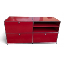 Meuble USM rouge à 3 casiers