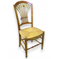Chaise Directoire en merisier "Gerbe de blé"
