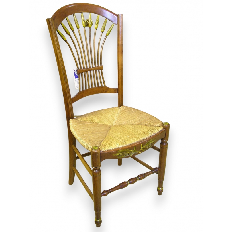 Chaise Directoire en merisier "Gerbe de blé"