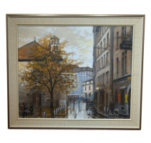 Tableau "Temple de la Madeleine" signé DELAPIERRE