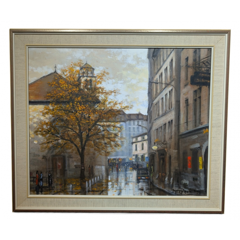 Tableau "Temple de la Madeleine" signé DELAPIERRE