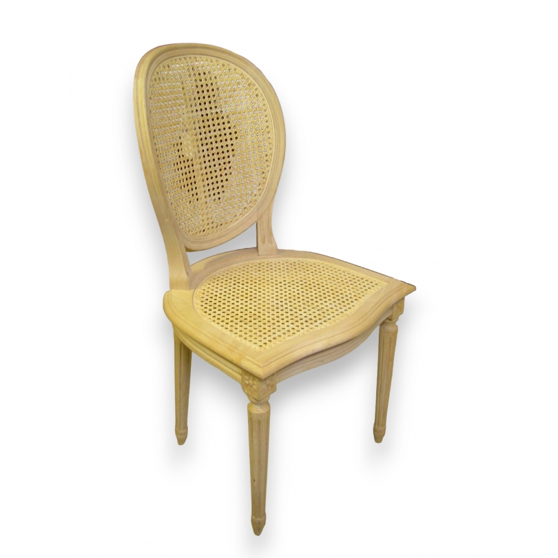Chaise style Louis XVI, dossier médaillon