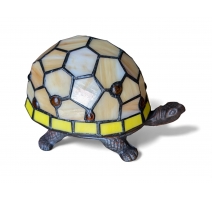 Lampe style Tiffany en forme de tortue, jaune