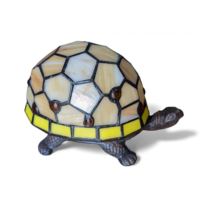 Lampe style Tiffany en forme de tortue, jaune