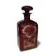 Flacon en verre rouge gravé de bohème