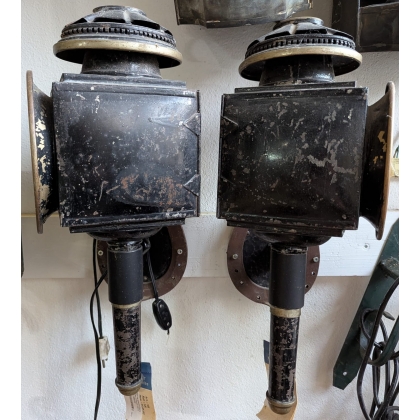  Paire de lampes de fiacre sur  Moinat SA  - Antiquités décoration