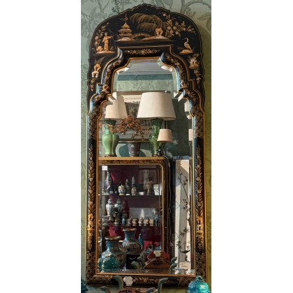  Miroir en laque de Chine noire sur  Moinat SA  - Antiquités décoration