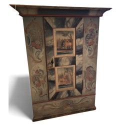 Armoire peinte à une porte datée 1789