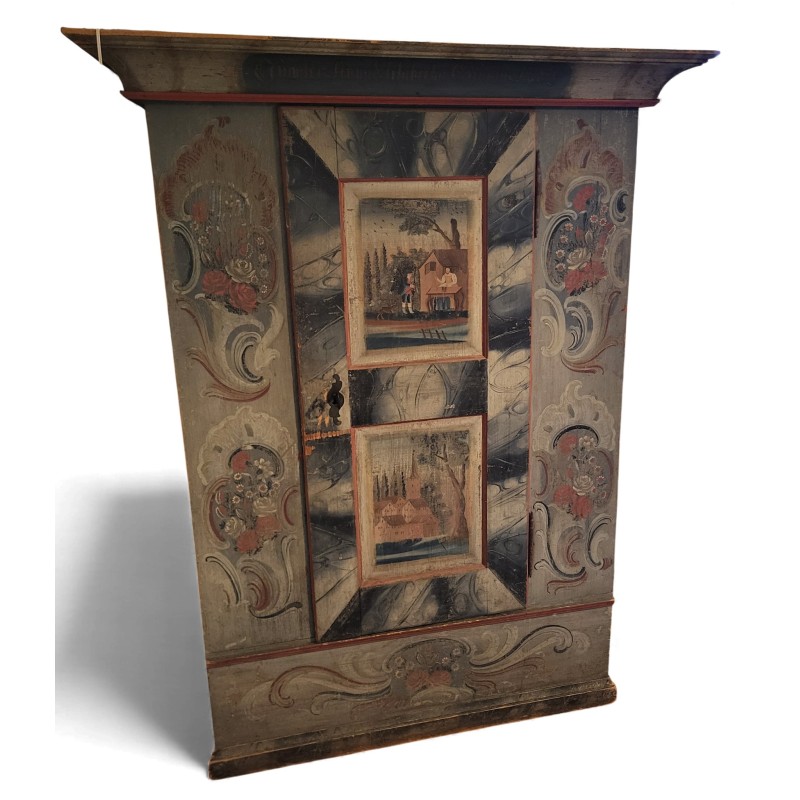 Armoire peinte à une porte datée 1789