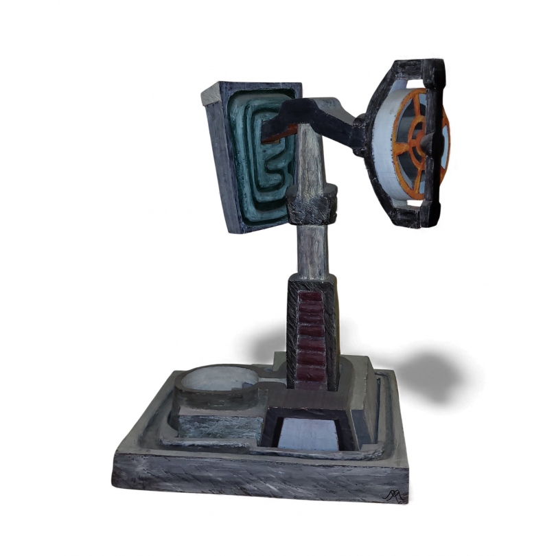 Sculpture Abstraite en bois monogrammée MM