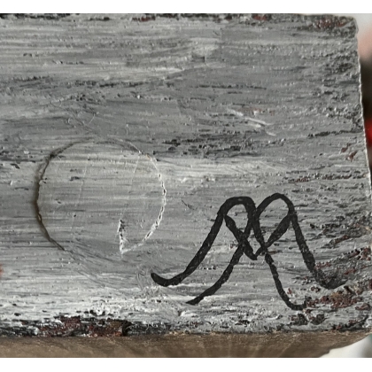 Sculpture Abstraite en bois monogrammée MM