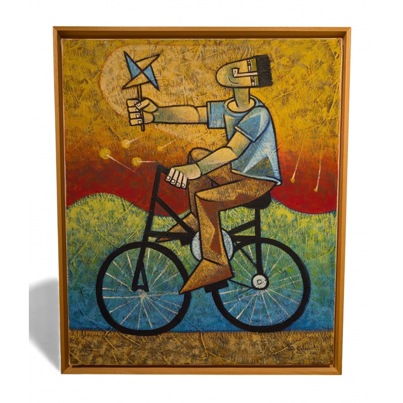 Tableau \"Attraper le vent\" signé D. ESTEVES 2006