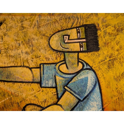Tableau \"Attraper le vent\" signé D. ESTEVES 2006
