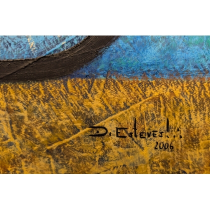 Tableau \"Attraper le vent\" signé D. ESTEVES 2006
