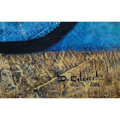 Tableau \"Attraper le vent\" signé D. ESTEVES 2006