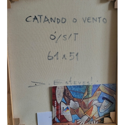 Tableau \"Attraper le vent\" signé D. ESTEVES 2006