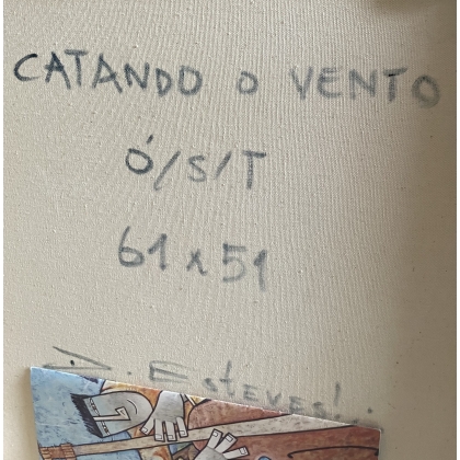 Tableau \"Attraper le vent\" signé D. ESTEVES 2006