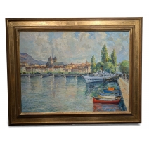 Tableau "Rade de Genève" signé TAPIES